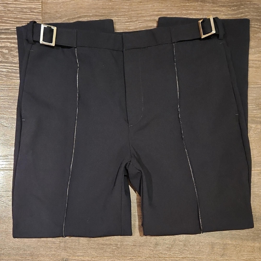 ❤️ ZARA HIGH RISE STRAIGHT CONTRAST TOPSTITCH PANTS, LARGE - Picture 3 of 9